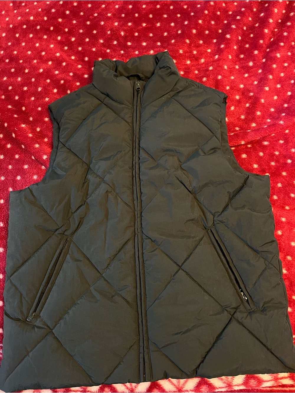 Old Navy Dark Green Quilted Puffer Vest
